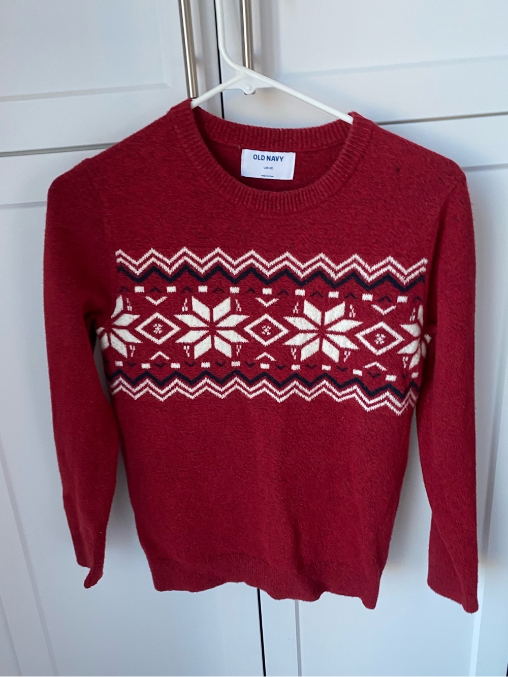 Old navy kids Christmas sweater snowflakes size 10/12 boys girls